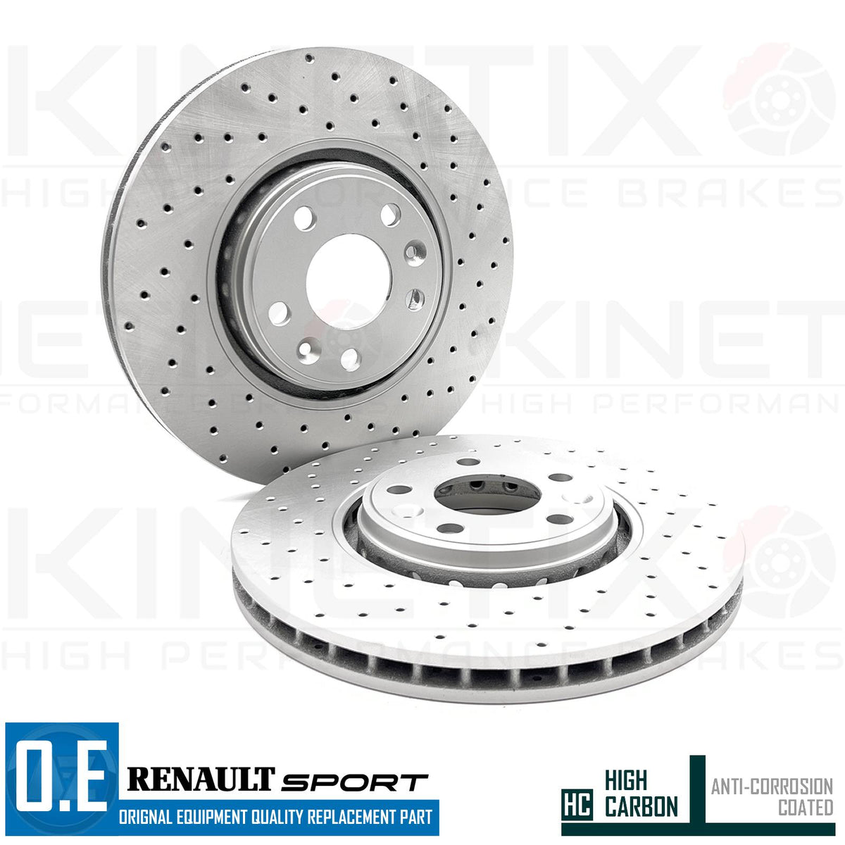 FOR RENAULT CLIO SPORT TROPHY RS200 RS220 FRONT DRILLED DISCS MINTEX PADS 320mm
