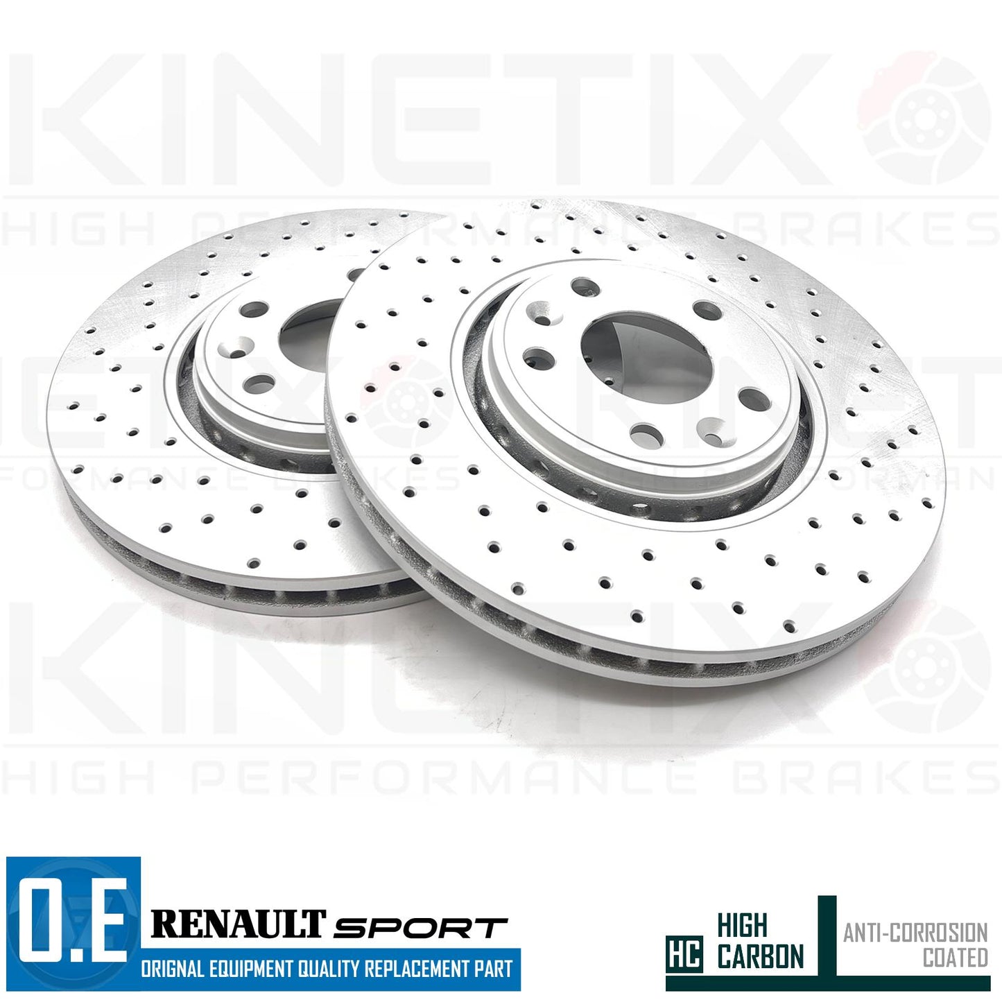 FOR RENAULT CLIO SPORT TROPHY RS200 RS220 FRONT DRILLED DISCS MINTEX PADS 320mm