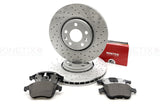 FOR RENAULT CLIO SPORT TROPHY RS200 RS220 FRONT DRILLED DISCS MINTEX PADS 320mm