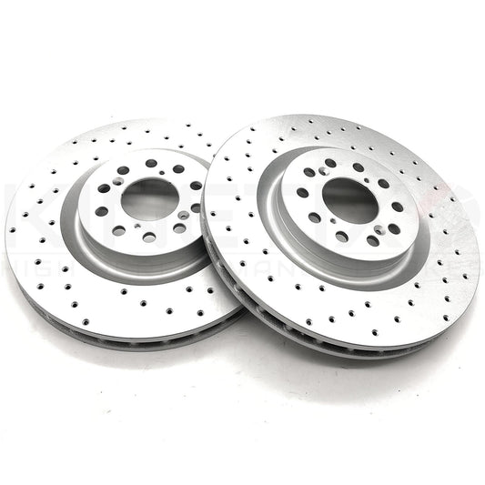 FOR HONDA CIVIC TYPE R FK2 FK8 FL5 DRILLED FRONT BRAKE DISCS CERAMIC RACING PADS 350mm