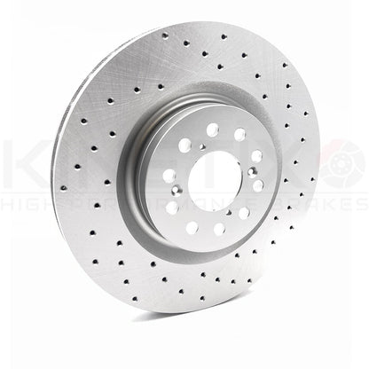 FOR HONDA CIVIC TYPE R FK2 FK8 FL5 DRILLED FRONT BRAKE DISCS CERAMIC RACING PADS 350mm