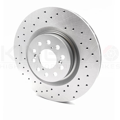 FOR HONDA CIVIC TYPE R FK2 FK8 FL5 DRILLED FRONT BRAKE DISCS CERAMIC RACING PADS 350mm