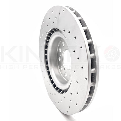 FOR HONDA CIVIC TYPE R FK2 FK8 FL5 DRILLED FRONT BRAKE DISCS CERAMIC RACING PADS 350mm