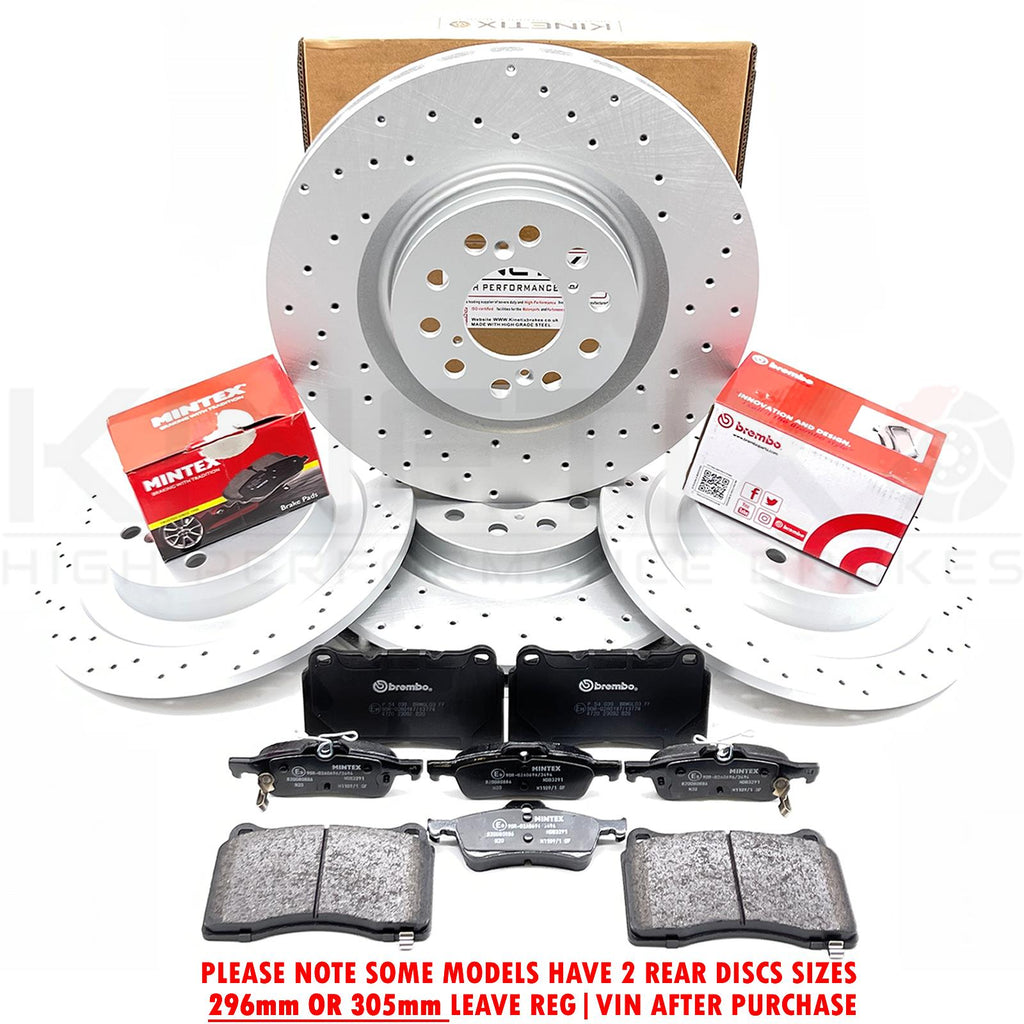 FOR HONDA CIVIC TYPE R FK DRILLED FRONT REAR BRAKE DISCS MINTEX BREMBO PADS