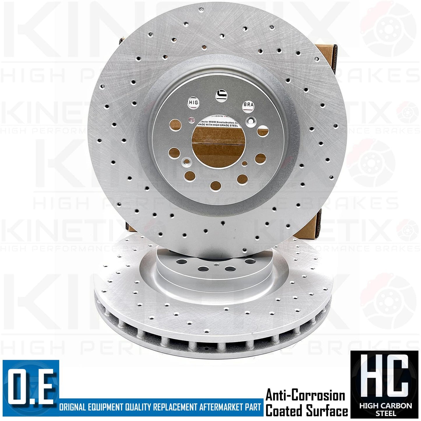 FOR HONDA CIVIC TYPE R FK2 FK8 FL5 DRILLED FRONT BRAKE DISCS CERAMIC RACING PADS 350mm
