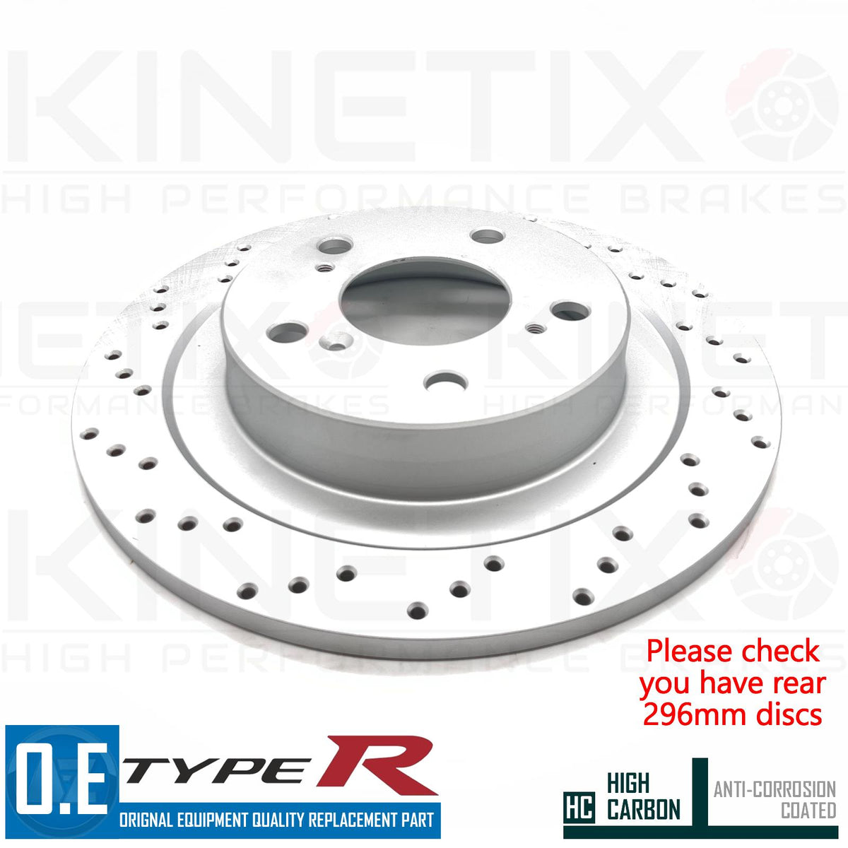 FOR HONDA CIVIC TYPE R FK FK2 REAR DRILLED BRAKE DISCS MINTEX PADS 296mm
