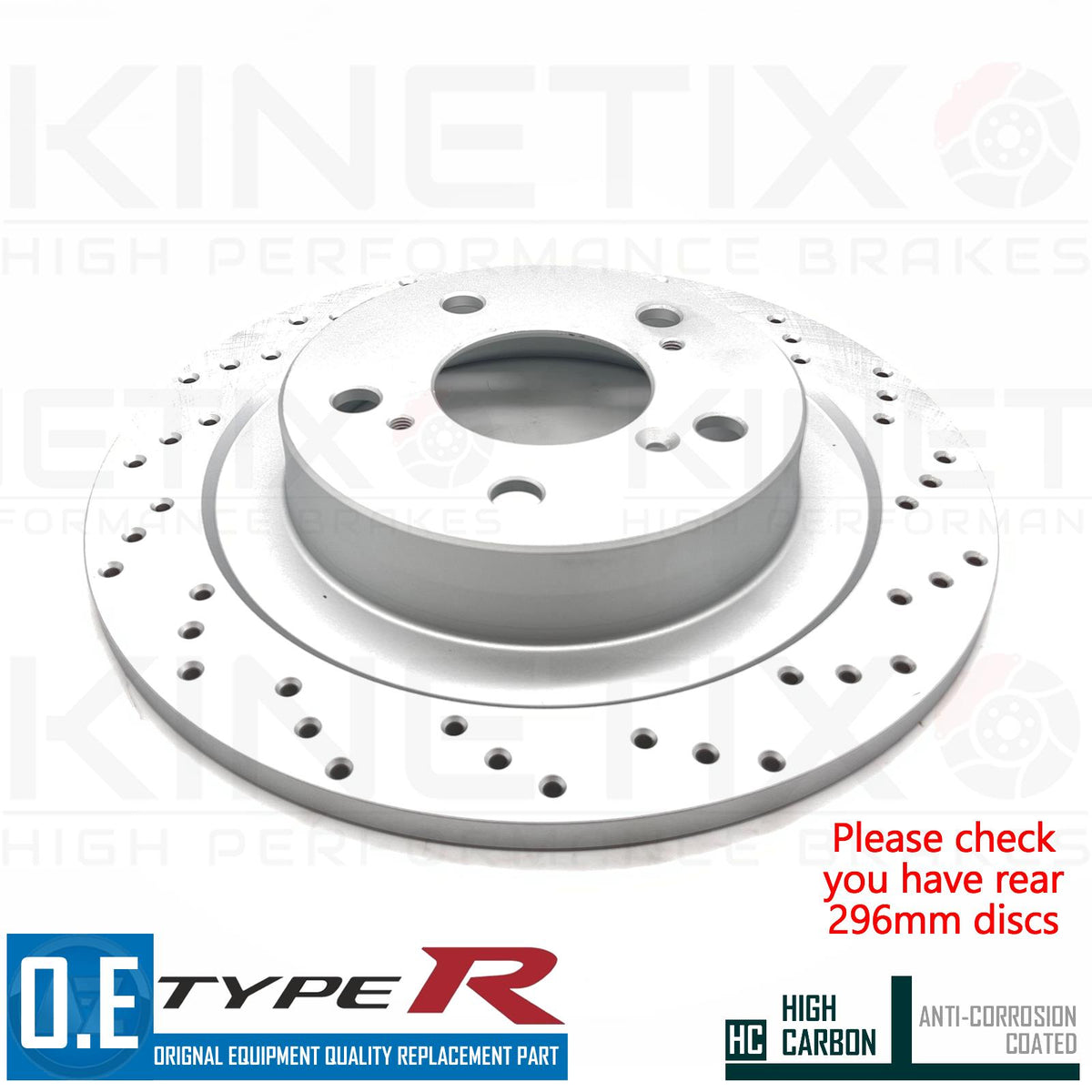 FOR HONDA CIVIC TYPE R FK FK2 REAR DRILLED BRAKE DISCS MINTEX PADS 296mm