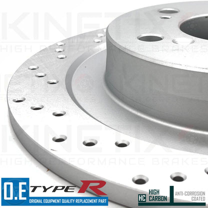 FOR HONDA CIVIC TYPE R FK FK2 REAR DRILLED BRAKE DISCS MINTEX PADS 296mm