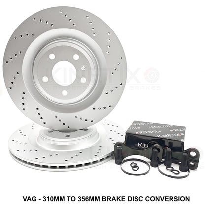356MM REAR S7 S6 BIG BRAKE DISCS UPGARADE FOR AUDI S3 8V VW GOLF R GTI MK7 / 7.5