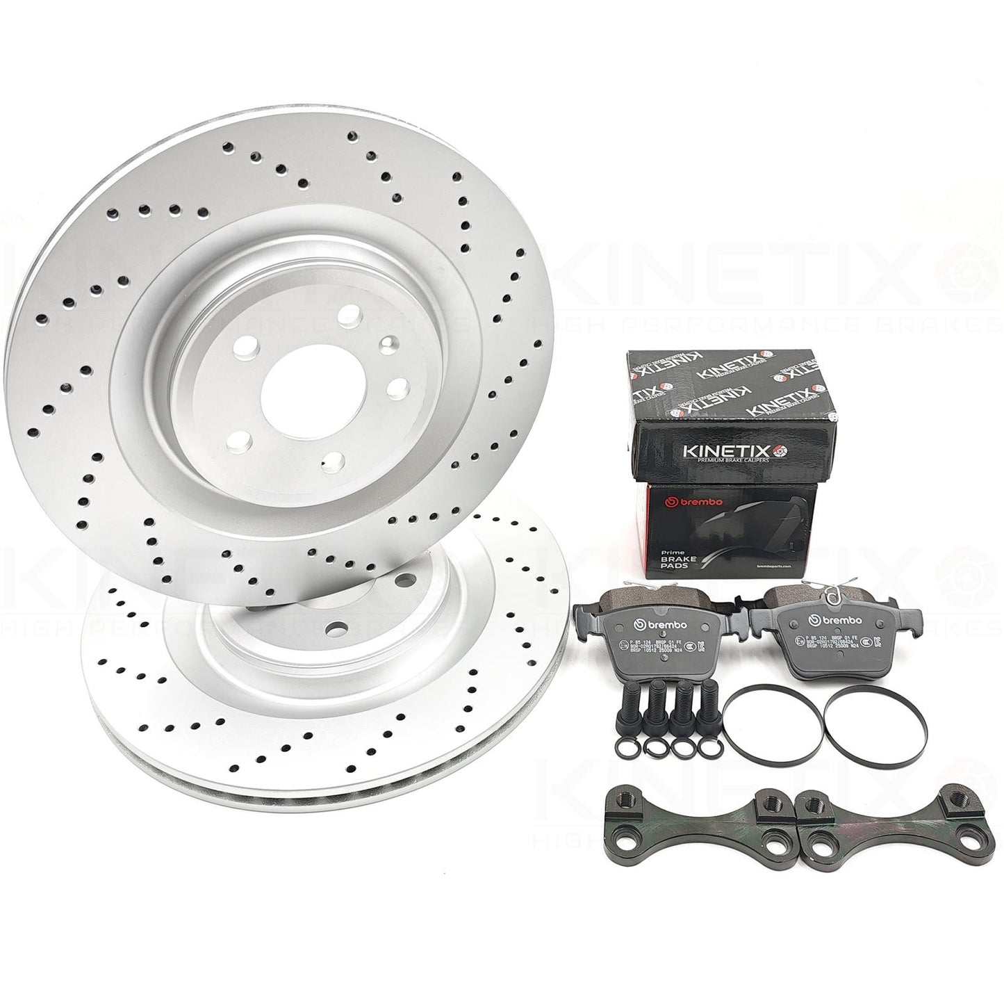 FOR VW GOLF R MK7 GTi REAR S6 S7 BIG DISCS BRAKE CONVERSION BRACKETS PADS 356mm