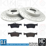 FOR FORD FIESTA 1.0 EcoBosst CROSS DRILLED REAR BRAKE DISCS PADS 253mm *SOLID*