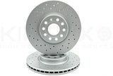 FOR AUDI TT 2.0 TFSI 06-14 FRONT CROSS DRILLED BRAKE DISCS BREMBO PADS 312mm