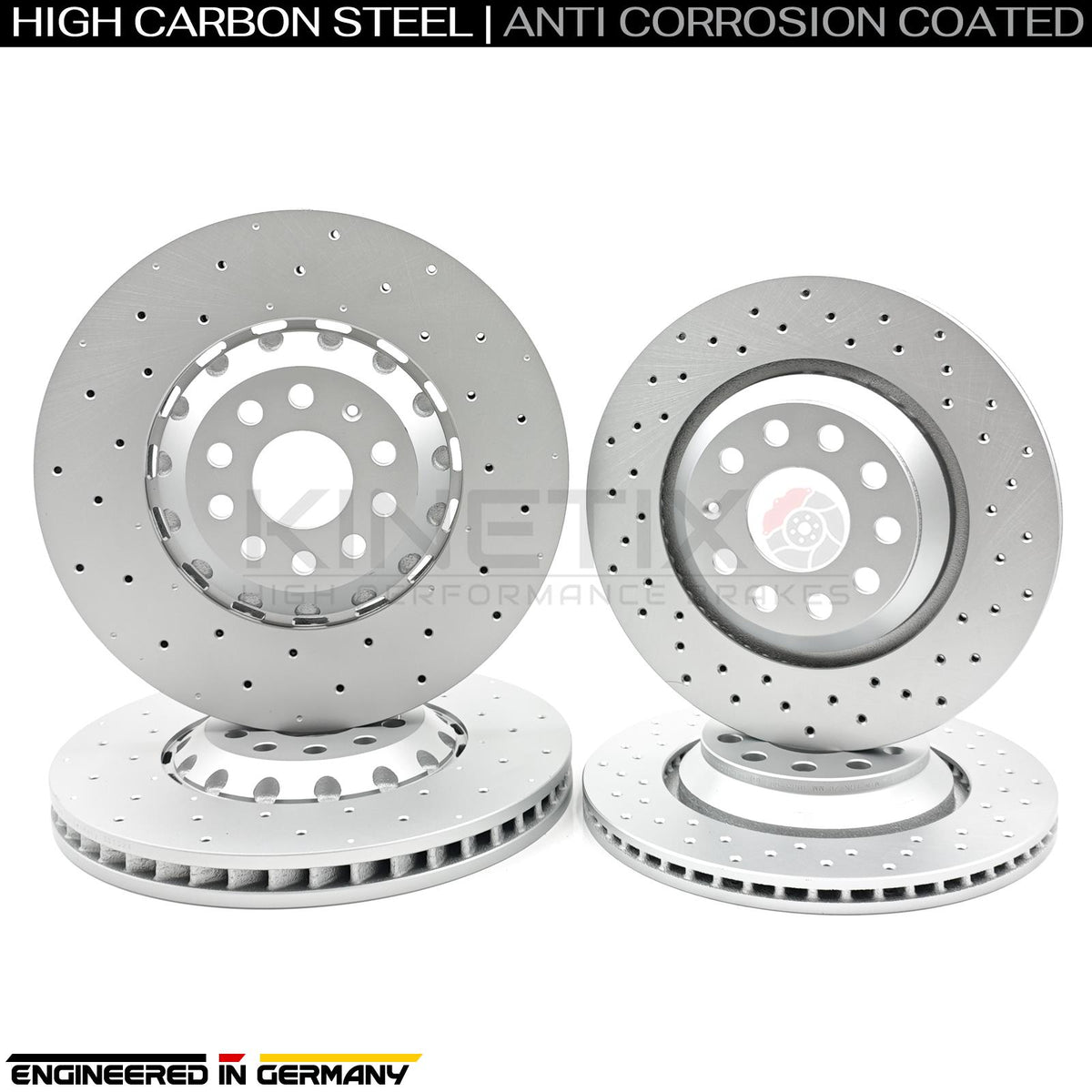 FOR AUDI S3 8Y 2020- CROSS DRILLED FRONT REAR BRAKE DISCS 357mm 310mm 5WA615301J