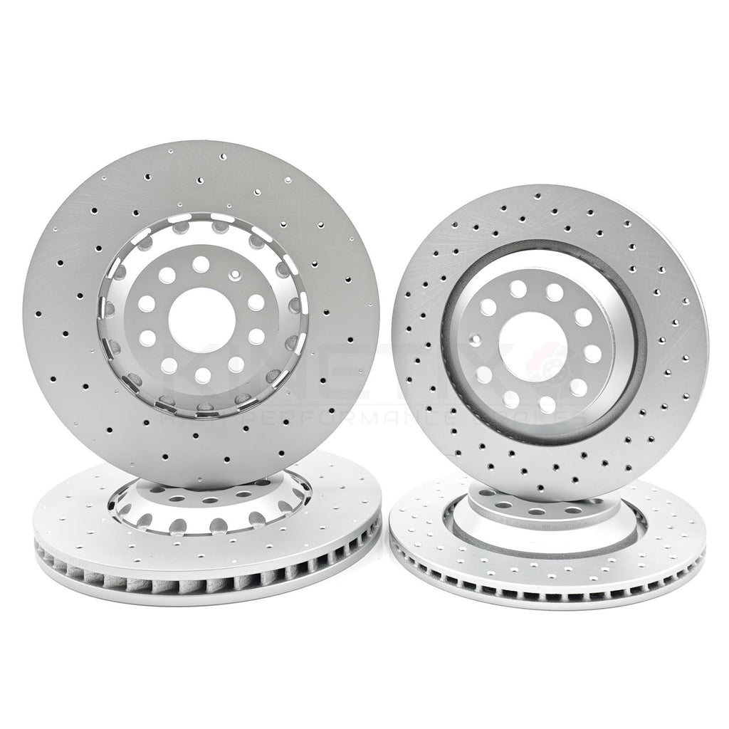 FOR AUDI S3 8Y 2020- CROSS DRILLED FRONT REAR BRAKE DISCS 357mm 310mm 5WA615301J