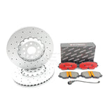 FOR VW GOLF R 2.0 R MK8 CROSS DRILLED FRONT REAR BRAKE DISCS PADS 357mm 310mm