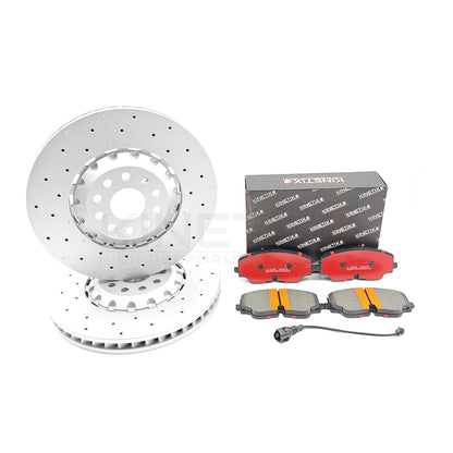 FOR VW GOLF R 2.0 R MK8 CROSS DRILLED FRONT REAR BRAKE DISCS PADS 357mm 310mm