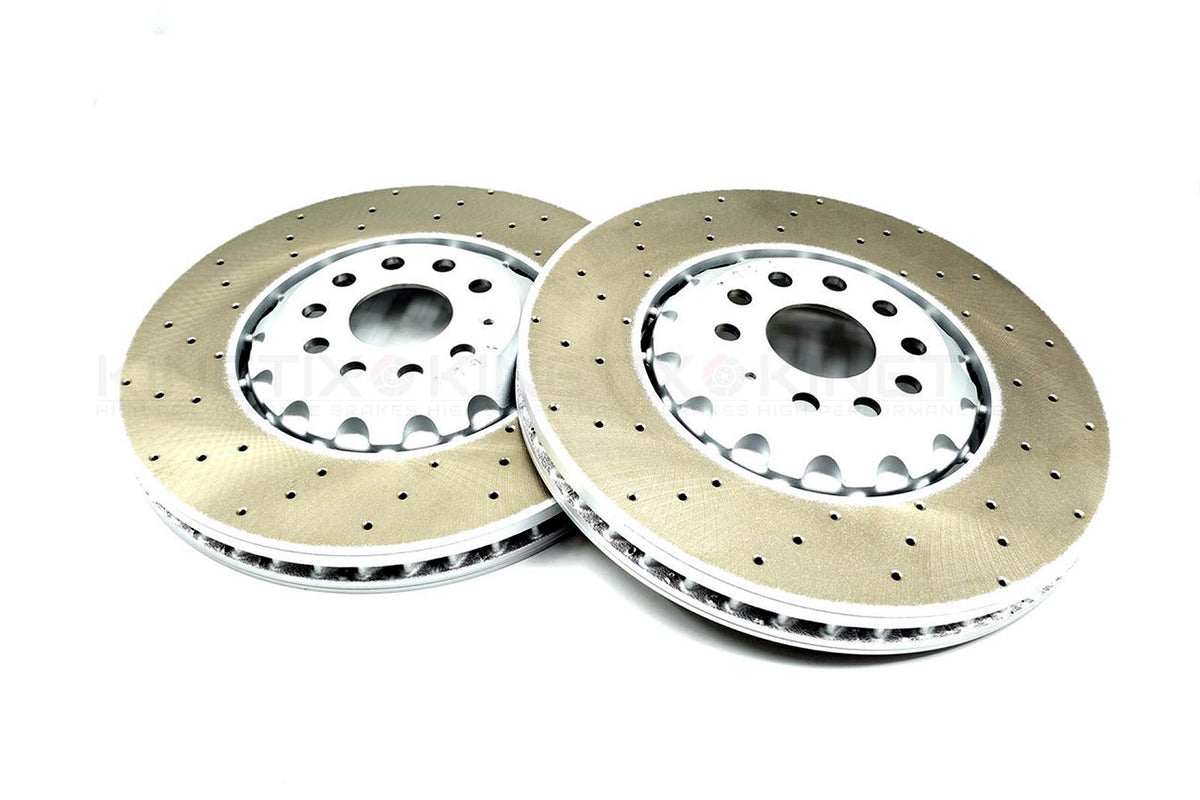 FOR VW GOLF GTI MK8 DRILLED FRONT REAR BRAKE DISCS PADS SENSOR 357mm 310mm