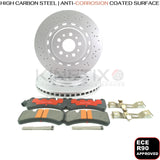 FOR MASERATI GHIBLI 2013- FRONT DRILLED BRAKE DISCS APEC PADS SENSOR 360mm