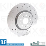 FOR MASERATI GHIBLI QUATTROPORTE DRILLED FRONT BRAKE DISCS MINTEX PADS 345m 4POT
