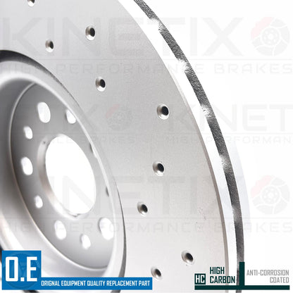 FOR MASERATI GHIBLI 3.0 S 3.0 D M157 DRILLED FRONT BRAKE DISCS MINTEX PADS 345mm