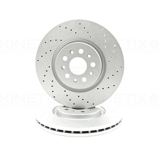 FOR MASERATI LEVANTE 3.0 CROSS DRILLED PERFORMANCE FRONT BRAKE DISCS PAIR 345mm
