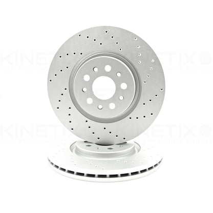 FOR MASERATI LEVANTE 3.0 D 3.0 FRONT REAR DRILLED BRAKE DISCS BREMBO PADS