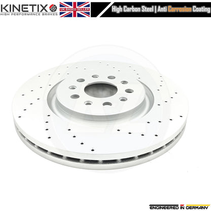 FOR MASERATI LEVANTE 3.0 D CROSS DRILLED PERFORMANCE FRONT BRAKE DISCS 345mm