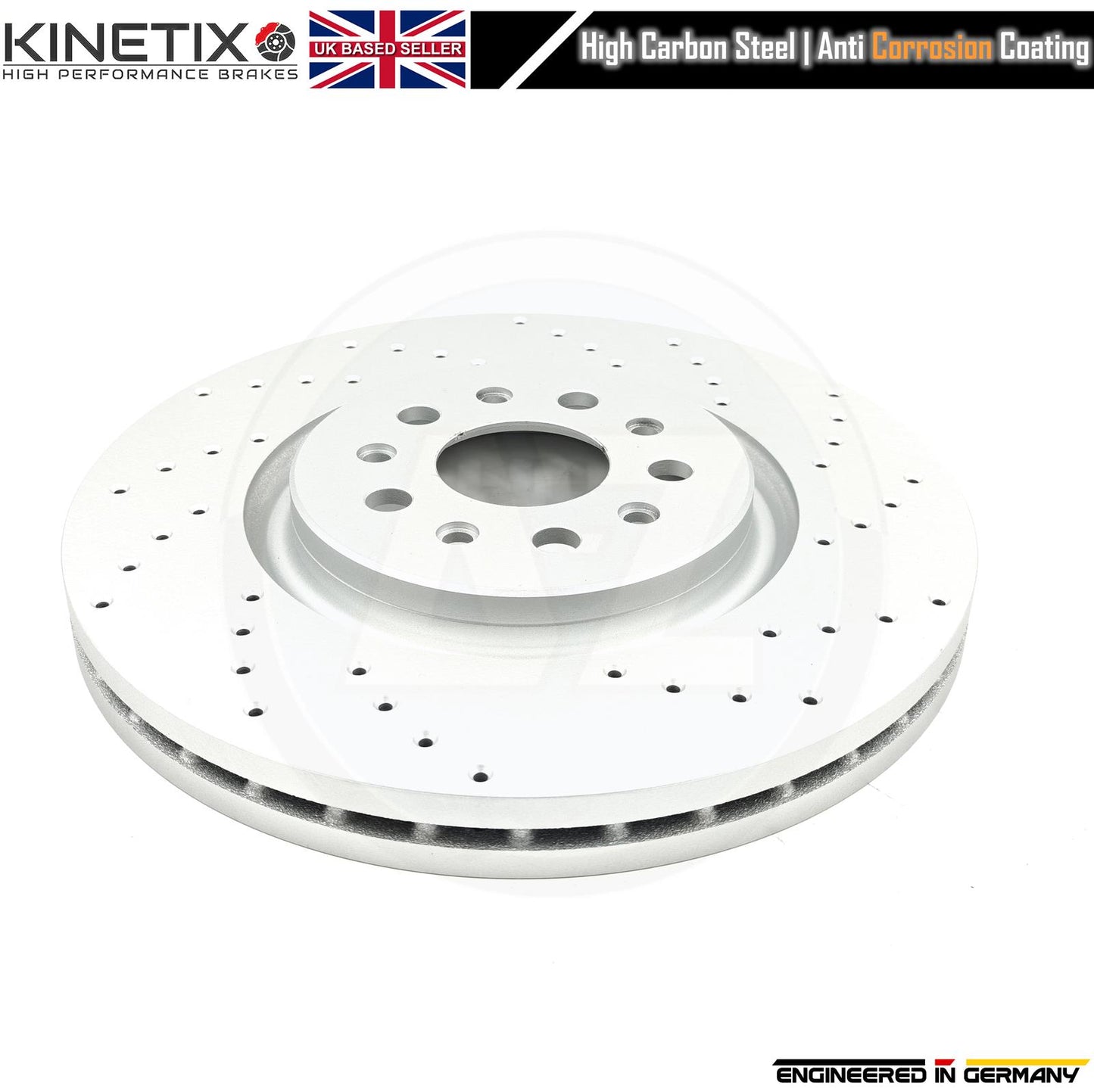 FOR MASERATI LEVANTE 3.0 CROSS DRILLED FRONT BRAKE DISCS PAIR 345mm 670038175