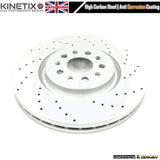 FOR MASERATI LEVANTE 3.0 D 3.0 FRONT DRILLED BRAKE DISCS BREMBO PADS 345mm