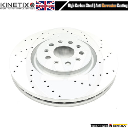 FOR MASERATI LEVANTE 3.0 CROSS DRILLED PERFORMANCE FRONT BRAKE DISCS PADS 345mm