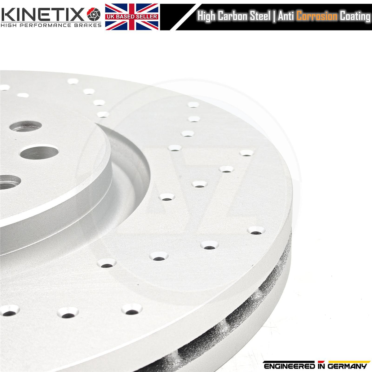 FOR MASERATI LEVANTE 3.0 D CROSS DRILLED PERFORMANCE FRONT BRAKE DISCS 345mm
