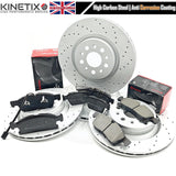 FOR MASERATI LEVANTE 3.0 D 3.0 FRONT REAR DRILLED BRAKE DISCS BREMBO PADS
