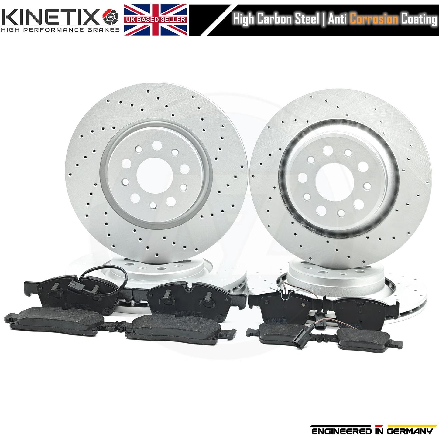 FOR MASERATI LEVANTE 3.0 D 3.0 Q4 CROSS DRILLED FRONT REAR BRAKE DISCS PADS
