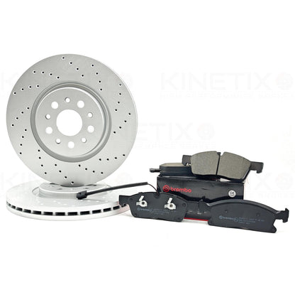 FOR MASERATI LEVANTE 3.0 D 3.0 FRONT REAR DRILLED BRAKE DISCS BREMBO PADS
