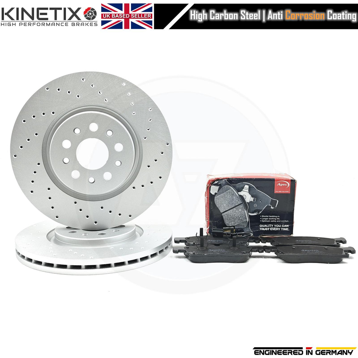 FOR MASERATI LEVANTE 3.0 CROSS DRILLED PERFORMANCE FRONT BRAKE DISCS PADS 345mm