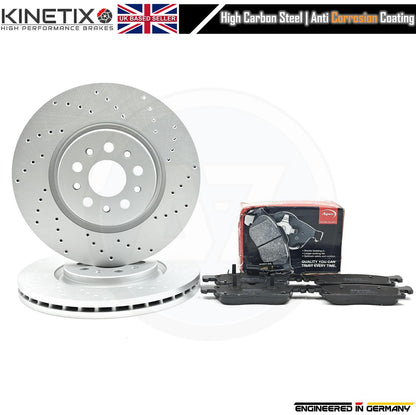 FOR MASERATI LEVANTE 3.0 CROSS DRILLED PERFORMANCE FRONT BRAKE DISCS PADS 345mm