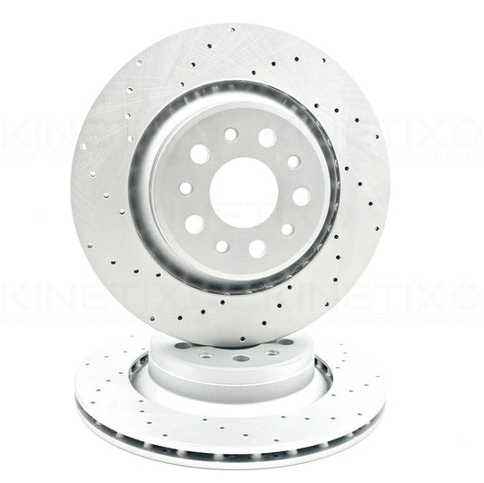 FOR MASERATI LEVANTE 3.0 Q4 (M161) CROSS DRILLED REAR BRAKE DISCS PAIR 330mm
