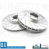 FOR PORSCHE PANAMERA 4.0 CROSS DRILLED FRONT BRAKE DISCS PAIR 350mm COATED