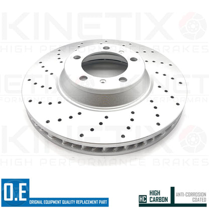 FOR PORSCHE CAYENNE 3.0 CROSS DRILLED FRONT PERFORMANCE BRAKE DISCS PADS 350mm