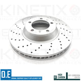 FOR PORSCHE PANAMERA 4.0 CROSS DRILLED FRONT BRAKE DISCS PAIR 350mm COATED