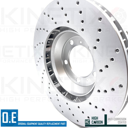 FOR PORSCHE CAYENNE 3.0 CROSS DRILLED FRONT PERFORMANCE BRAKE DISCS PADS 350mm