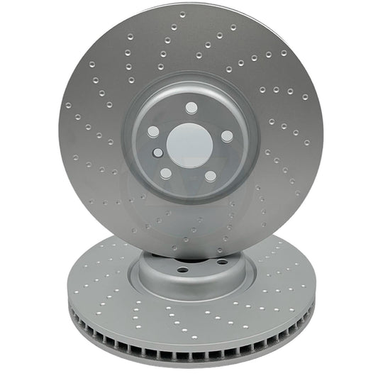 FOR BMW X5 X6 G05 G06 30d M SPORT DIMPLED FRONT BRAKE DISCS PAIR 395mm X 36mm