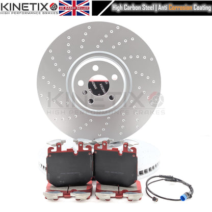 FITS BMW M 550d G30 G31 M SPORT FRONT BRAKE DISCS PERFORMANCE PADS SENSOR 395mm