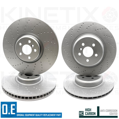 FOR BMW 740d 740Ld G11 G12 DIMPLED FRONT REAR BRAKE DISCS PADS WIRES 395mm 370mm