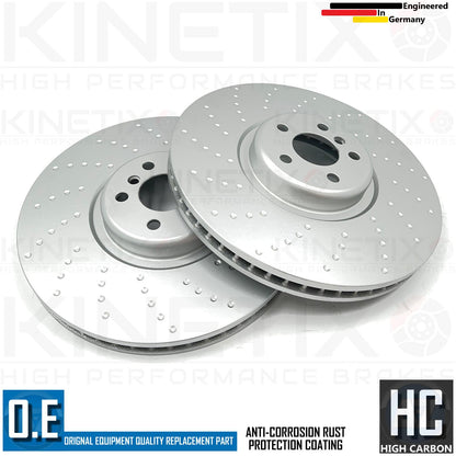 FOR BMW 740d 740Ld G11 G12 M SPORT FRONT CROSS DIMPLED BRAKE DISCS PAIR 395mm