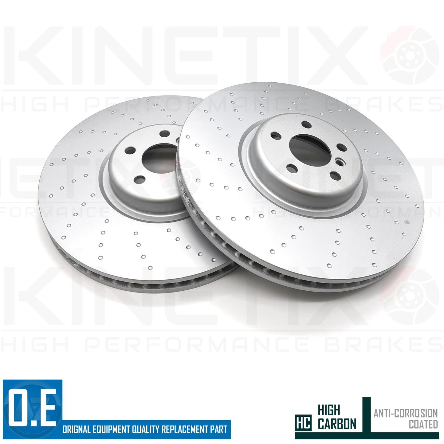 FOR BMW X5 X6 G05 G06 30d M SPORT DIMPLED FRONT BRAKE DISCS PAIR 395mm X 36mm