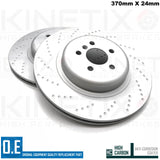 FOR BMW X7 M 50i G07 CROSS DIMPLED REAR BRAKE DISCS PAIR 370mm