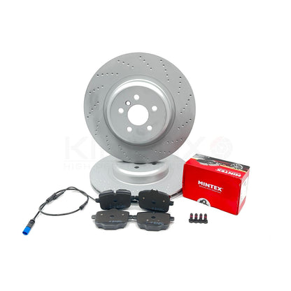 FOR BMW M 760i Li G11 G12 M SPORT REAR BRAKE DISCS MINTEX PADS SENSOR 370mm
