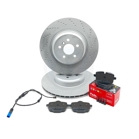 FOR BMW M 550d G30 G31 M SPORT REAR BRAKE DISCS APEC PADS SENSOR 370mm