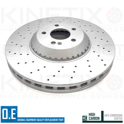 FOR MERCEDES CLE53 AMG 4-matic+ 2024- DRILLED PERFORATED FRONT BRAKE DISCS PAIR 370mm A2234214200 / 2234214200